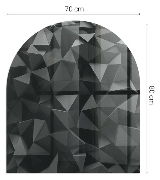 Půloválná podložka pod krbová kamna Geometrie ve třech rozměrech ppkpon-00005407