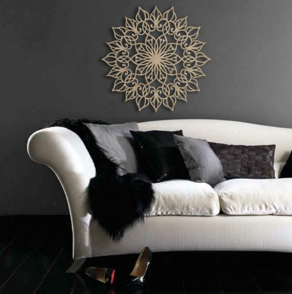 Dřevěná nástěnná dekorace Mandala Lotus | QUASAR: HDF - Javor 20 cm 4394-113018 HDF0247