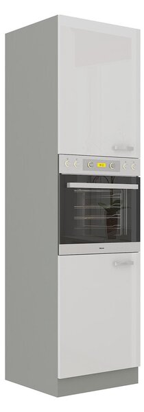 Skříňka vysoká pod pečící troubu 60 DP-210 2F Multi (Šedý + Bílý lesk)