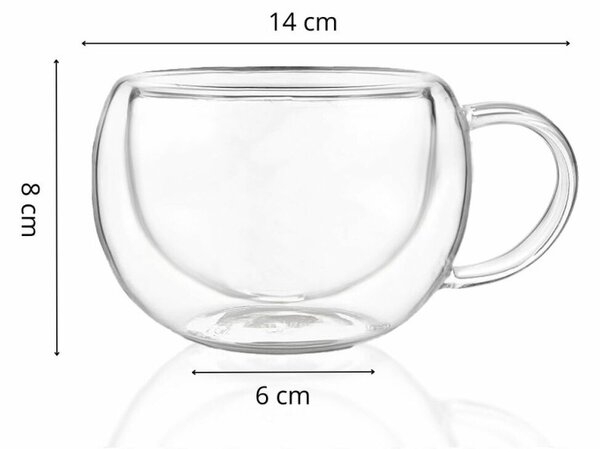 Termo sklenice na kávu a čaj 300 ml SPRINGOS HA7351 1ks čirá