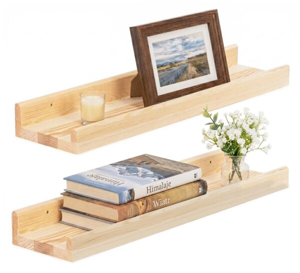 Police na zeď 2ks 50x15 cm SPRINGOS WF0015 přírodní