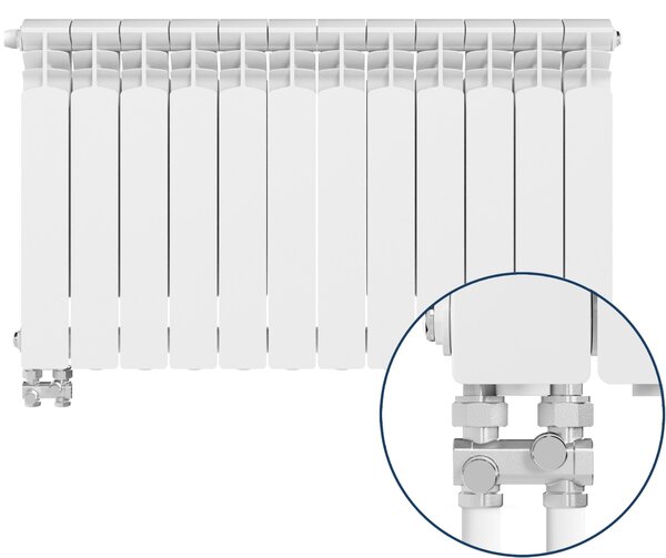 KFA Armatura G500F pokojový radiátor 57.2x96.6 cm podłączenie spodní bílá 789-124-44