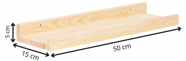 Police na zeď 2ks 50x15 cm SPRINGOS WF0015 přírodní