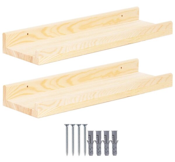 Police na zeď 2ks 50x15 cm SPRINGOS WF0015 přírodní