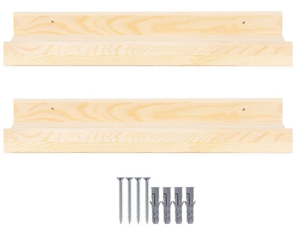 Police na zeď 2ks 50x15 cm SPRINGOS WF0015 přírodní