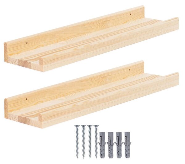 Police na zeď 60x15 cm 2ks SPRINGOS WF0018 přírodní