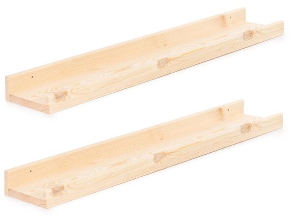 Police na zeď 80x15 cm sada 2ks SPRINGOS WF0020 přírodní