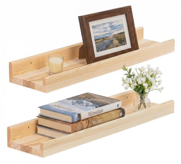 Police na zeď 60x15 cm 2ks SPRINGOS WF0018 přírodní