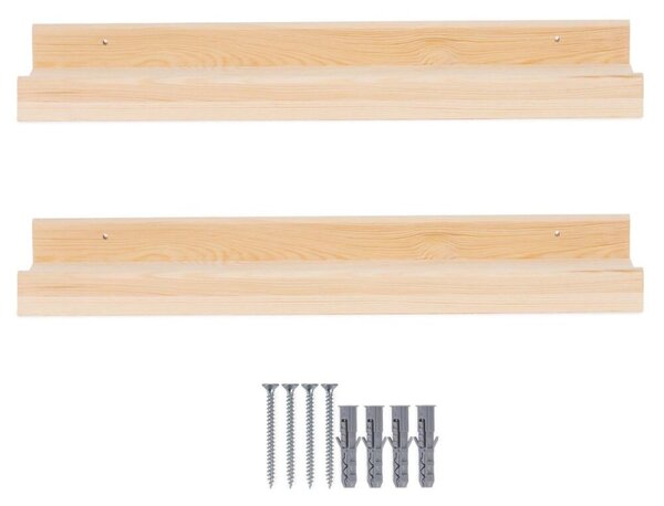 Police na zeď 60x15 cm 2ks SPRINGOS WF0018 přírodní