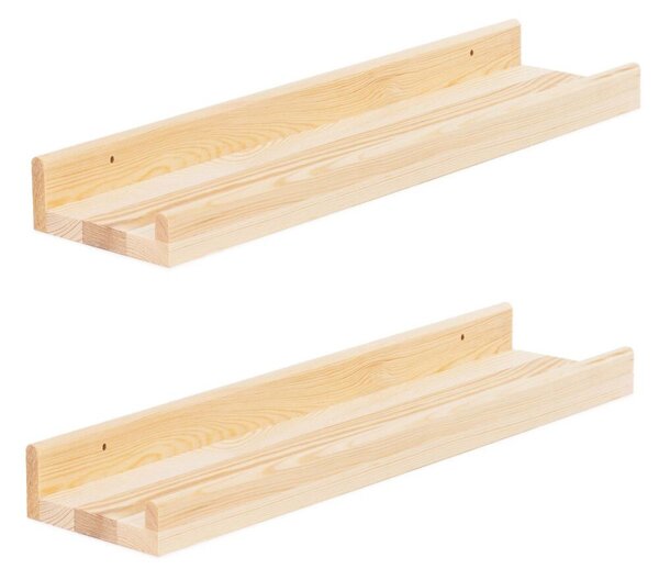 Police na zeď 60x15 cm 2ks SPRINGOS WF0018 přírodní