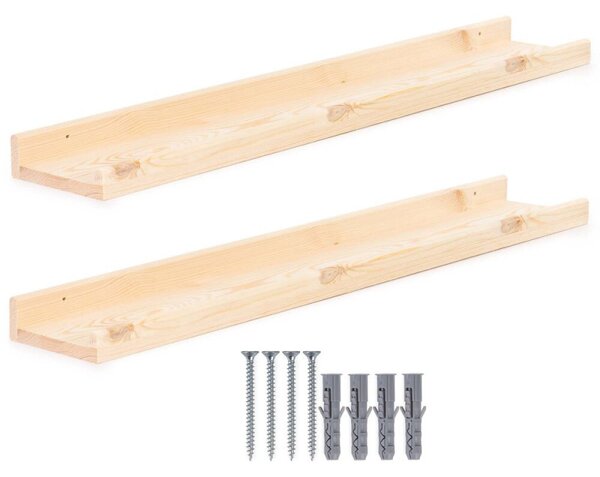 Police na zeď 90x15 cm 2ks SPRINGOS WF0021 přírodní