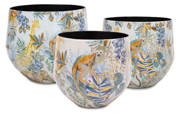 Květináče Cobalt Jungle, Ø 33/27/23 cm, výška 29/25,5/22 cm Rozměry: Set průměrů 33/27/23 cm