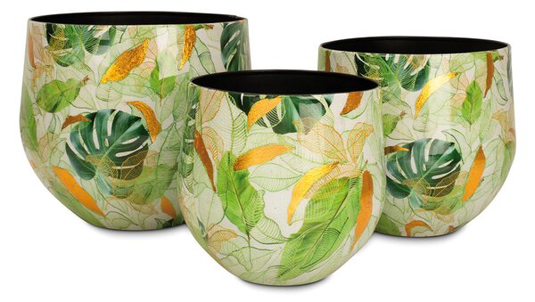 Sada květináčů Lush Botanic, 3 kusy, průměr 33/27/23 cm, výška 29/25,5/22 cm Rozměry: Set průměrů 33/27/23 cm