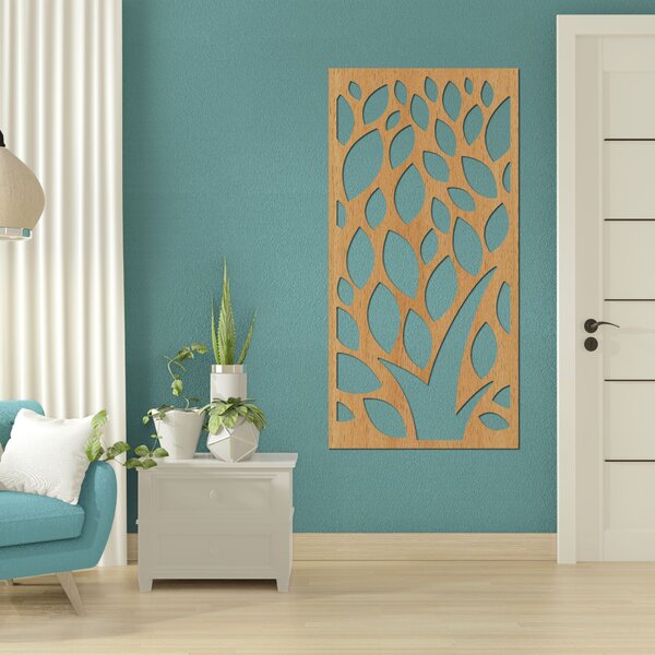 Dřevěný nástěnný obraz s listy - LALI: HDF - Javor 80 x 40 cm 4411-85440 HDF0288