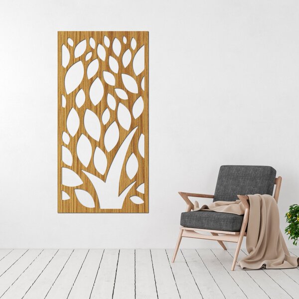 Dřevěný nástěnný obraz s listy - LALI: HDF - Javor 80 x 40 cm 4411-85440 HDF0288