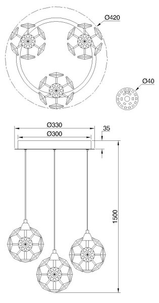 Globo 16047-3HC - LED Lustr na lanku VIRINA LED/24W/230V