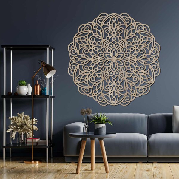 Dřevěná mandala na zeď, květinová dekorace | MELLANY: HDF - Javor 20 cm 4412-85828 HDF0248