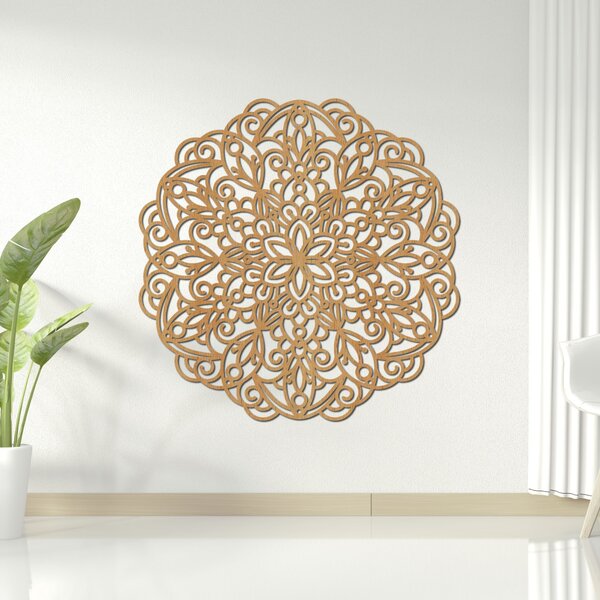 Dřevěná mandala na zeď, květinová dekorace | MELLANY: HDF - Javor 20 cm 4412-85828 HDF0248
