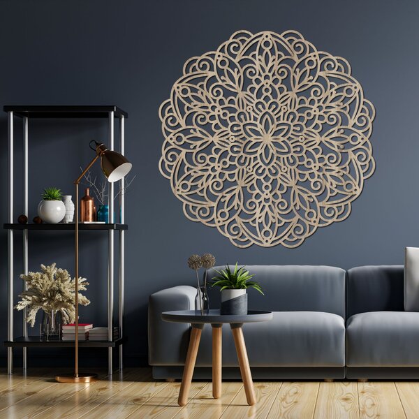 Dřevěná mandala na zeď, květinová dekorace | MELLANY: HDF - Javor 20 cm 4412-85828 HDF0248