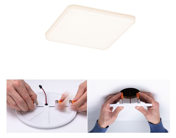 P 92394 LED vestavné svítidlo Veluna VariFit IP44 hranaté 125x125mm 8,5W 3.000K satén - PAULMANN