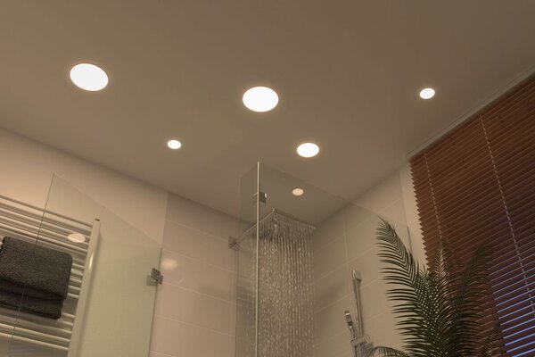 P 92390 LED vestavné svítidlo Veluna VariFit IP44 kruhové 75 4,5W 4.000K satén - PAULMANN
