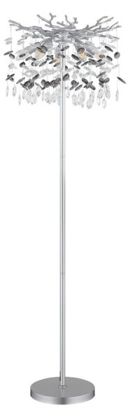 Globo 64138SS - Stojací lampa QUEENA 5xE14/40W/230V stříbrná