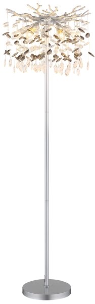 Globo 64138SS - Stojací lampa QUEENA 5xE14/40W/230V stříbrná