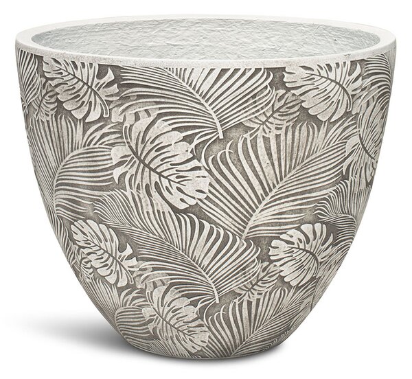 Flora květináč, Ø 55/44/37 cm, výška 43,5/36/30 cm, bílý, šedý, antracitový Barva květináče: Šedá, Rozměry: Průměr 44 cm, Výška 36 cm
