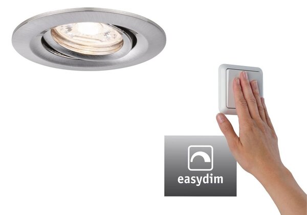 P 92972 LED vestavné svítidlo Nova mini Plus EasyDim výklopné 1x4,2W 2.700K kov kartáčovaný 230V - PAULMANN