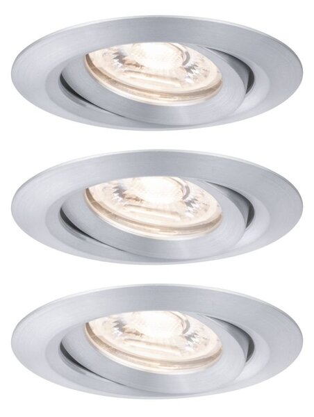 P 92975 LED vestavné svítidlo Nova mini Plus EasyDim výklopné 3x4,2W 2.700K hliník 230V - PAULMANN