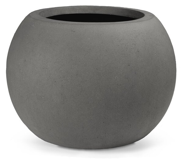Květináč Polystone Globe, Ø 40/60/80 cm, výška 28,5/43/57 cm, krémový, šedý, antracitový Barva květináče: Šedá, Rozměry: Průměr 60 cm, Výška 43 cm