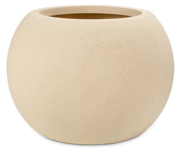 Květináč Polystone Globe, Ø 40/60/80 cm, výška 28,5/43/57 cm, krémový, šedý, antracitový Barva květináče: Krémová, Rozměry: Průměr 60 cm, Výška 43 cm