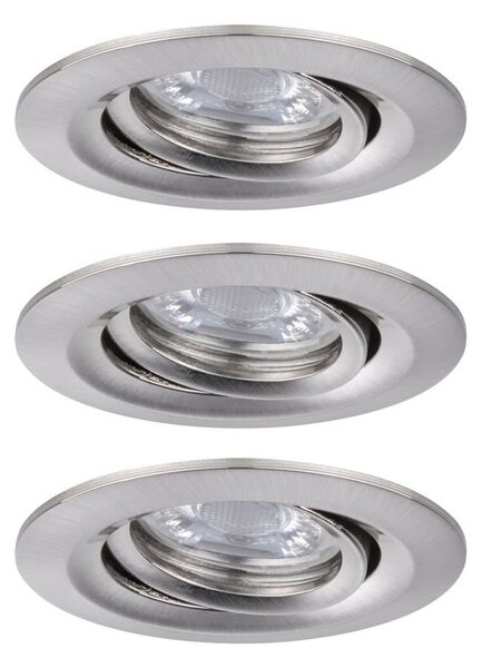 P 92973 LED vestavné svítidlo Nova mini Plus EasyDim výklopné 3x4,2W 2.700K kov kartáčovaný 230V - PAULMANN