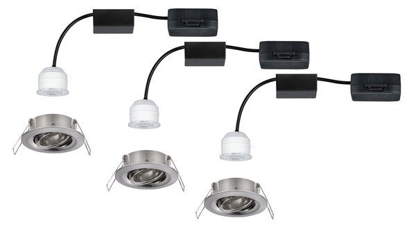 P 92973 LED vestavné svítidlo Nova mini Plus EasyDim výklopné 3x4,2W 2.700K kov kartáčovaný 230V - PAULMANN