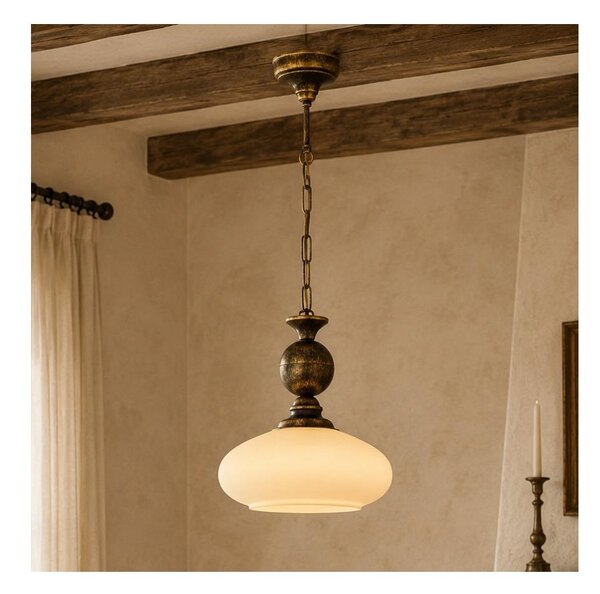 Brilagi - Lustr na řetězu MOLLERO 1xE27/15W/230V pr. 24 cm bronz/patina