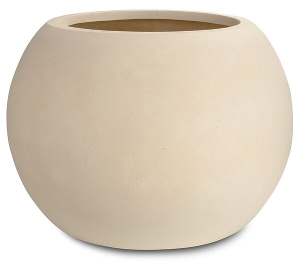 Květináč Polystone Globe, Ø 40/60/80 cm, výška 28,5/43/57 cm, krémový, šedý, antracitový Barva květináče: Krémová, Rozměry: Průměr 80 cm, Výška 57 cm