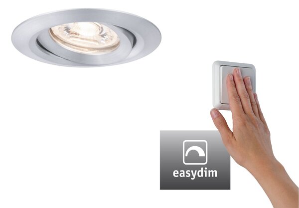 P 92974 LED vestavné svítidlo Nova mini Plus EasyDim výklopné 1x4,2W 2.700K hliník 230V - PAULMANN