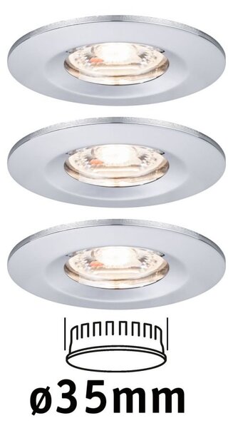 P 94303 LED vestavné svítidlo Nova mini nevýklopné IP44 3x4W 2.700K chrom 230V - PAULMANN