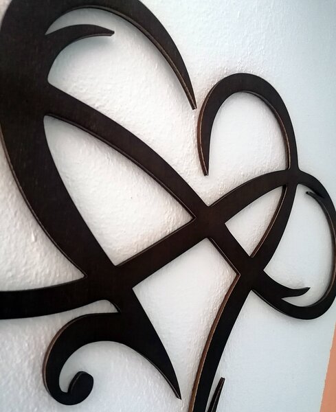 Dřevěný obraz na zeď motivem srdce | LOVE: HDF - Javor 30 x 26 cm 4424-87466 HDF0389