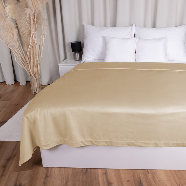 Biante Sametový přehoz na postel Velvet Premium SVP-006 Pískově béžový 140x200 cm