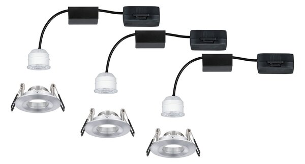 P 94305 LED vestavné svítidlo Nova mini nevýklopné IP44 3x4W 2.700K hliník broušený 230V - PAULMANN