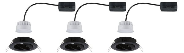 P 94472 LED vestavné svítidlo Nova kruhové 3x6,5W černá/mat výklopné 3-krokové-stmívatelné teplá bílá 3ks sada - PAULMANN