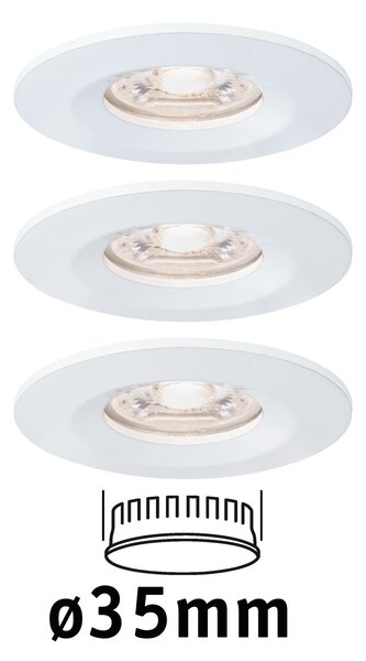 P 94299 LED vestavné svítidlo Nova mini nevýklopné IP44 3x4W 2.700K bílá mat 230V - PAULMANN