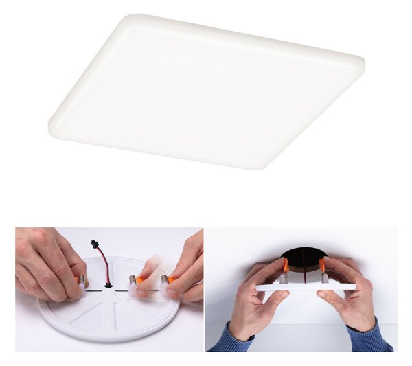 P 92398 LED vestavné svítidlo Veluna VariFit IP44 hranaté 185x185mm 17,5W 4.000K satén - PAULMANN