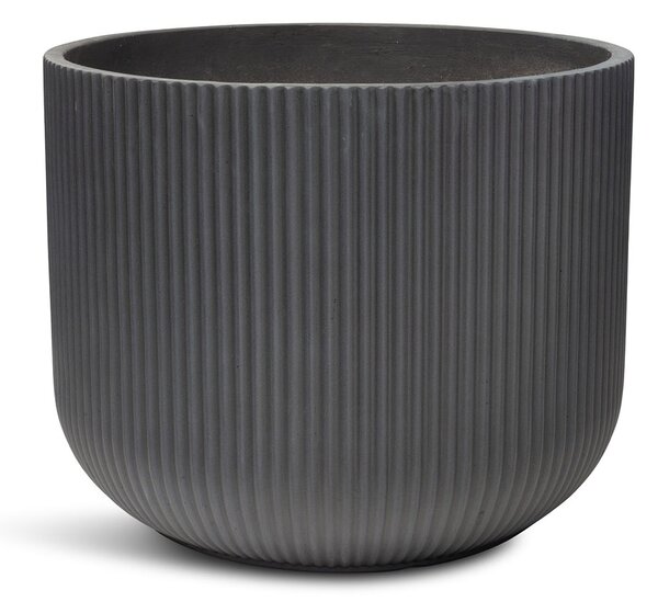 Linea květináč, Ø 37/44/55 cm, výška 30/36/43,5 cm, šedý, antracitový, krémový Barva květináče: Antracitová, Rozměry: Průměr 55 cm, Výška 43,5 cm
