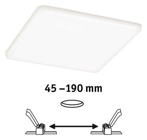 P 92398 LED vestavné svítidlo Veluna VariFit IP44 hranaté 185x185mm 17,5W 4.000K satén - PAULMANN