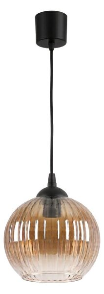 Brilagi - LED Lustr na lanku R GLASS 1xE27/60W/230V pr. 18 cm černá/kouř hnědá