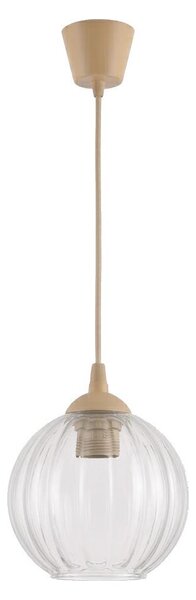 Brilagi - LED Lustr na lanku RETRO GLASS 1xE27/60W/230V pr. 18 cm béžová/čirá