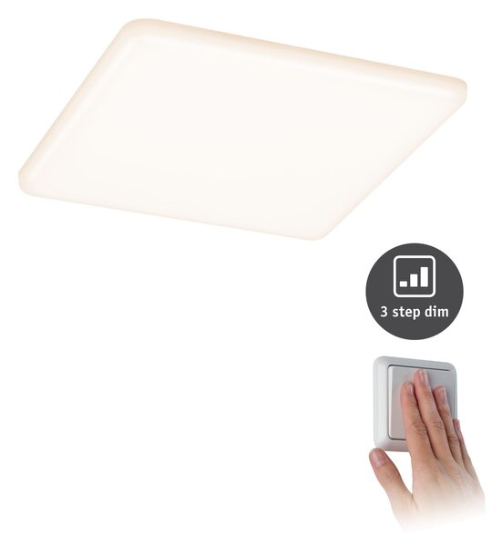 P 93061 LED vestavné svítidlo Veluna VariFit IP44 3-krokové-stmívatelné hranaté 185x185mm 17W 3.000K satén - PAULMANN