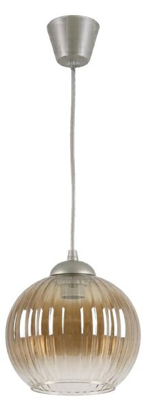Brilagi - LED Lustr na lanku GLASS 1xE27/60W/230V pr. 18 cm stříbrná/kouř hnědá